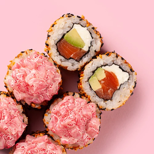 Вулкан з сьомгою та гребінцем