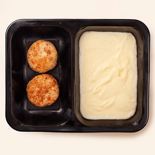 Заморожений ланч з котлетами з індички та пюре